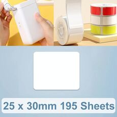 25 x 30 mm 195 fogli adesivi in carta per etichette con stampa termica per NiiMbot D101 / D11 (bianco)