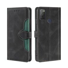 Per Alcatel 1s 2021 / 3L 2021 Skin Feel Steel Paglia Cappello Magnetico Cassa del telefono in pelle (nero)