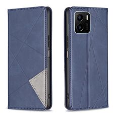 Per vivo Y15S Rhombus Rhombus Texture orizzontale flip custodia in pelle magnetica (blu)