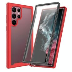 Per Samsung Galaxy S22 Ultra 5G Sky Starry Full Body Hybrid Aound Telefono (Red)