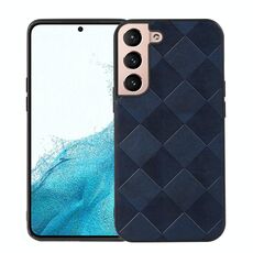 Per Samsung Galaxy S22 + 5G Cassa del telefono PU plaid PLa (blu)