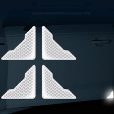 2 set Alleati per la sicurezza dell'automobile Avvertimento Riflettente Adesivi anti-Strike, Colore: Bianco epossidico