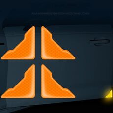 2 set Alleati per l'avviso di sicurezza dell'automobile Autoadesivi anti-sciopero riflettenti, Colore: giallo epossidico dorato