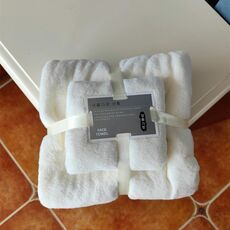 Asciugamano da bagno + set di asciugamani può indossare un asciugamano da spiaggia in pile di corallo (bianco)