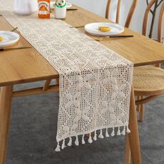 Tovaglia cavo a maglia rustica allargata e cucita, Dimensioni: 30x200cm (doppia cucitura a farfalla)