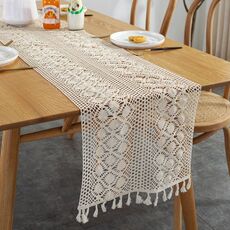 Tovaglia cavo a maglia rustica allargata e cucita, Dimensioni: 30x220cm (Phoenix Double Stitching)