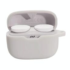 Cassa protettiva per auricolari con fibbia appesa per JBL T130NC (bianco)