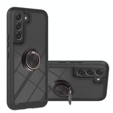 Per Samsung Galaxy S22 + custodia per cellulare TPU + TPU antiurto con supporto ad anello (nero)