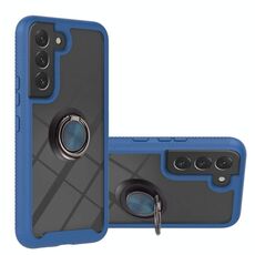 Per Samsung Galaxy S22 + Cassa del telefono PC + TPU antiurto con supporto ad anello (blu)