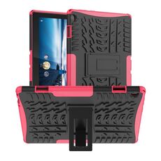 Per Lenovo TAB M10 X605 / X505 Texture pneumatici TPU antiurto TPU + PC Caso protettivo per tablet con supporto (rosa)