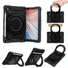 Per Lenovo Tab M10 HD Gen 2 X306 Armatura Colore a contrasto Silicone + PC Tablet Case (nero)