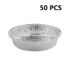 50 PCS / set Fermaglia circolare addensata Carta a base di carne alla griglia, Specifica: 8 pollici (argento bianco)