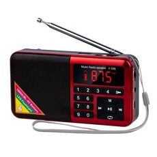 Bluetooth Card Radio Digital FM Player, Specifiche: Y-509FM (nessun pannello solare) (rosso)