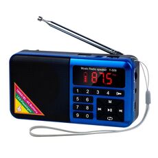 Bluetooth Card Radio Digital FM Player, Specifiche: Y-509FM (nessun pannello solare) (blu)