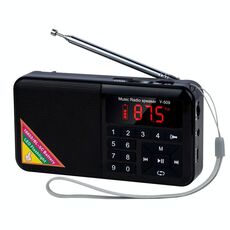 Bluetooth Card Radio Digital FM Player, Specifiche: Y-509FM (nessun pannello solare) (nero)