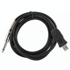 Cavo di collegamento per chitarra da 3m USB senza rumori (nero)