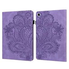 Per OPPO Realme Pad 10.4 pollici Peacock Embossed Pattern TPU + PU Case in pelle in pelle (viola)