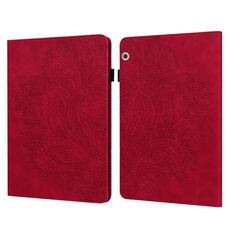 Per Huawei MediaPad T3 10 pavone modello in rilievo in rilievo TPU + custodia in pelle PU (rosso)