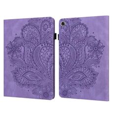 Per Lenovo Tab M10 HD 2nd Gen TB-X306X / TB-X306F Paecock Paesaggio in rilievo TPU + Custodia in pelle PU (viola)