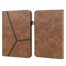 Per Amazon PaperWhite 5 2021 Custodia in pelle a righe in rilievo in rilievo (marrone)