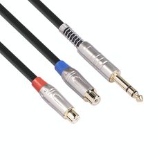 TC030YTR048-03 Cavo audio biforcato maschio da 6,35 mm a doppia femmina RCA, lunghezza: 30 cm