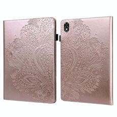 Per Lenovo Legion Y700 Peacock Paecock Pattern Pattern TPU + Custodia in pelle PU (oro rosa)