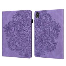 Per Lenovo Tab M8 HD / TAB M8 FHD / TAB M8 3RD GEN 8,0 pollici e Motorola Moto Tab G20 Peacock Pattern Embossed Motivo TPU + Custodia in pelle PU (viola)