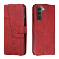 Per Samsung Galaxy S22 + 5G cuciture in polpaccio texture fibbia custodia in pelle (rosso)