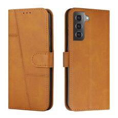 Per Samsung Galaxy S22 + 5G cuciture in polpaccio texture fibbia custodia in pelle (giallo)