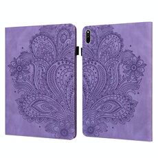 Per Huawei Matepad Pro 10.8 2021 Paecock Embossed Pattern TPU + Custodia in pelle PU (viola)