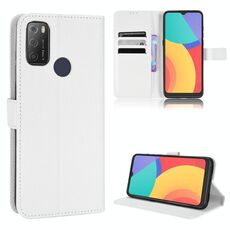 Per Alcatel 1s 2021 / 3L 2021 / TCL 20E / 20Y Diamond Texture custodia in pelle (bianco)