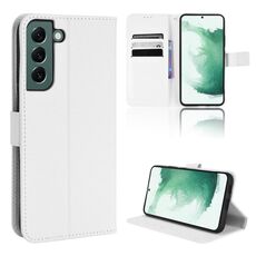 Per Samsung Galaxy S22 + Custodia per cellulare in pelle texture diamantate 5g (bianco)