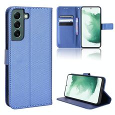 Per Samsung Galaxy S22 + 5G Diamond Texture in pelle Telefono (blu)