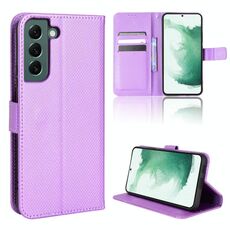 Per Samsung Galaxy S22 + 5G Diamond Texture in pelle custodia in pelle (viola)