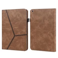 Per Samsung Galaxy Tab A 10.1 (2019) T510 Custodia in pelle a righe a righe a colori solidi (Brown)