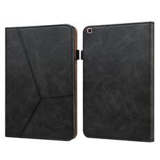 Per Samsung Galaxy Tab A 10.1 (2019) T510 Custodia in pelle a righe a righe a colori solidi (nero)