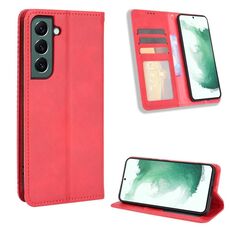 Per Samsung Galaxy S22 + 5g Cassa del telefono in pelle retrò con fibbia magnetica (rosso)