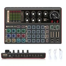 PULUZ Phantom Power OTG Lossless Live Sound Scheda Registrazione Sound Mixer, Versione inglese (nero)