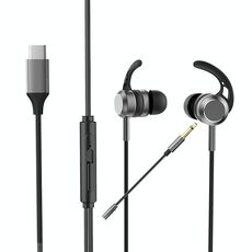 Heavy Bass Metal cablato doppio microfono elettrico contro cuffie, colore: interfaccia di tipo C