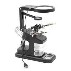 Ispezione di riparazione di saldatura multifunzionale desktop per la riparazione del vetro ingranditore con luce a LED (nero)