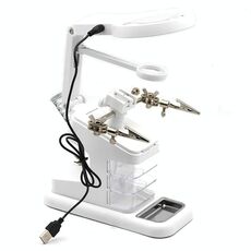 Ispezione di riparazione di saldatura multifunzionale desktop per la riparazione del vetro ingranditore con luce a LED (bianco)