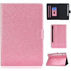 Per Samsung Galaxy Tab S8 / S7 Vernice Scintillio in polvere Smart Leather Case Tablet (rosa)