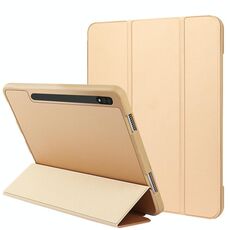 Per Samsung Galaxy Tab S8 + / X800 3-Pieghevole TPU in pelle intelligente in pelle intelligente (oro)