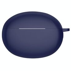 Custodia protettiva per auricolari in silicone a colori solido per OPPO ENCO X2 (blu scuro)