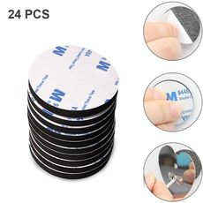 24 PZ 80x1.5mm Round EVA Schiuma Adesivo biadesivo Forte Adesivo spugna ad alta viscosità (nero)