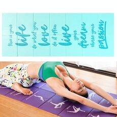 YM15C Viaggio portatile Piegabile fold yoga pad studente NNAP Mat, spessore: 5mm (azzurro stampato blu)