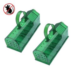 2 PCS Grande Plastica Mousetrap Mouse Cage Pedale Trap (verde)