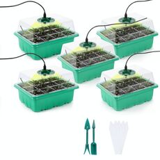 5 set di vassoi di avviamento seme piante Kit, piantatore vassoio di avviamento con luce crescente (verde)