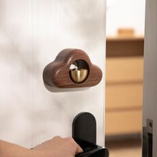 Porta di aspirazione Vento Chime Aspirazione magnetica Campana Decorazione in legno, Colore: noce