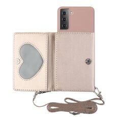 Per Samsung Galaxy S22 + 5G Crossbody Crossbody Crossbody Banking Bait Bait Bait Case (Rosa)